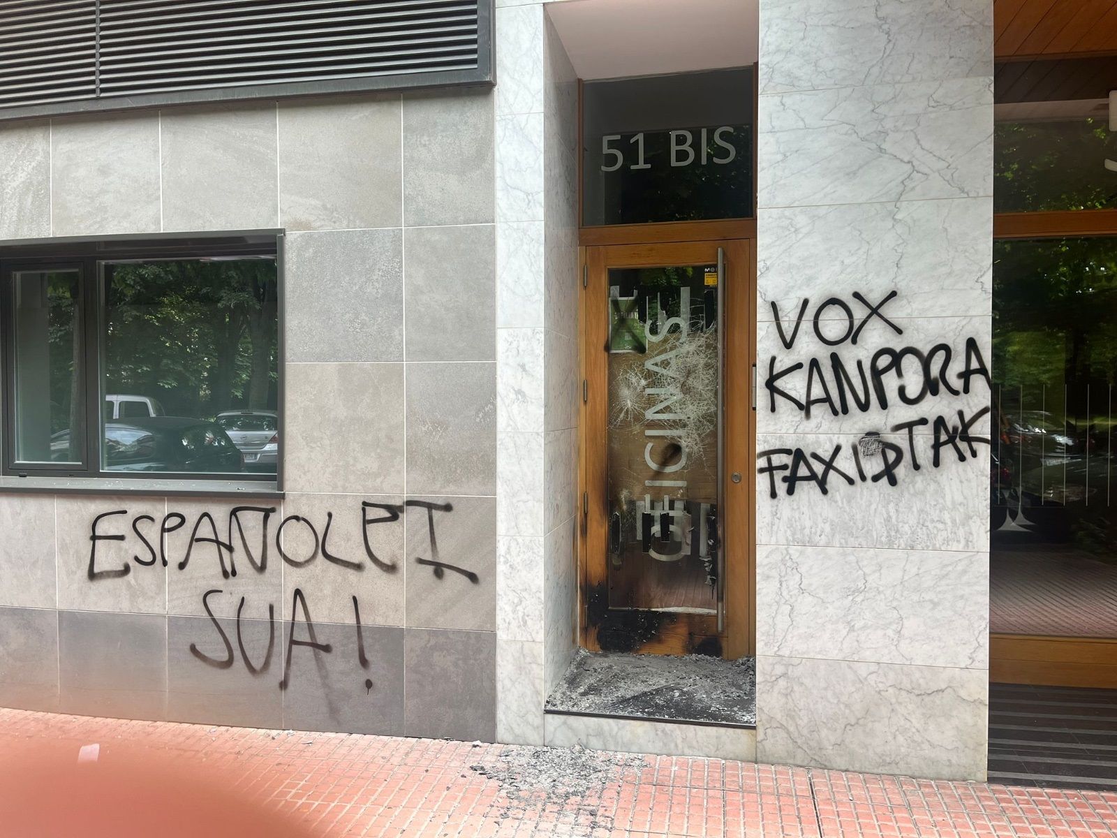 Se de Vox en Vitoria atacada.