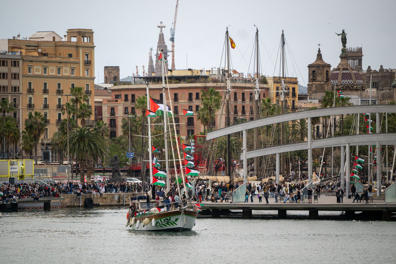 Archivo - Un barco de la segunda expedición de la Global Sumud Flotilla, parte del Moll de la Fusta, a 12 de abril de 2026, en Barcelona, Catalunya (España).