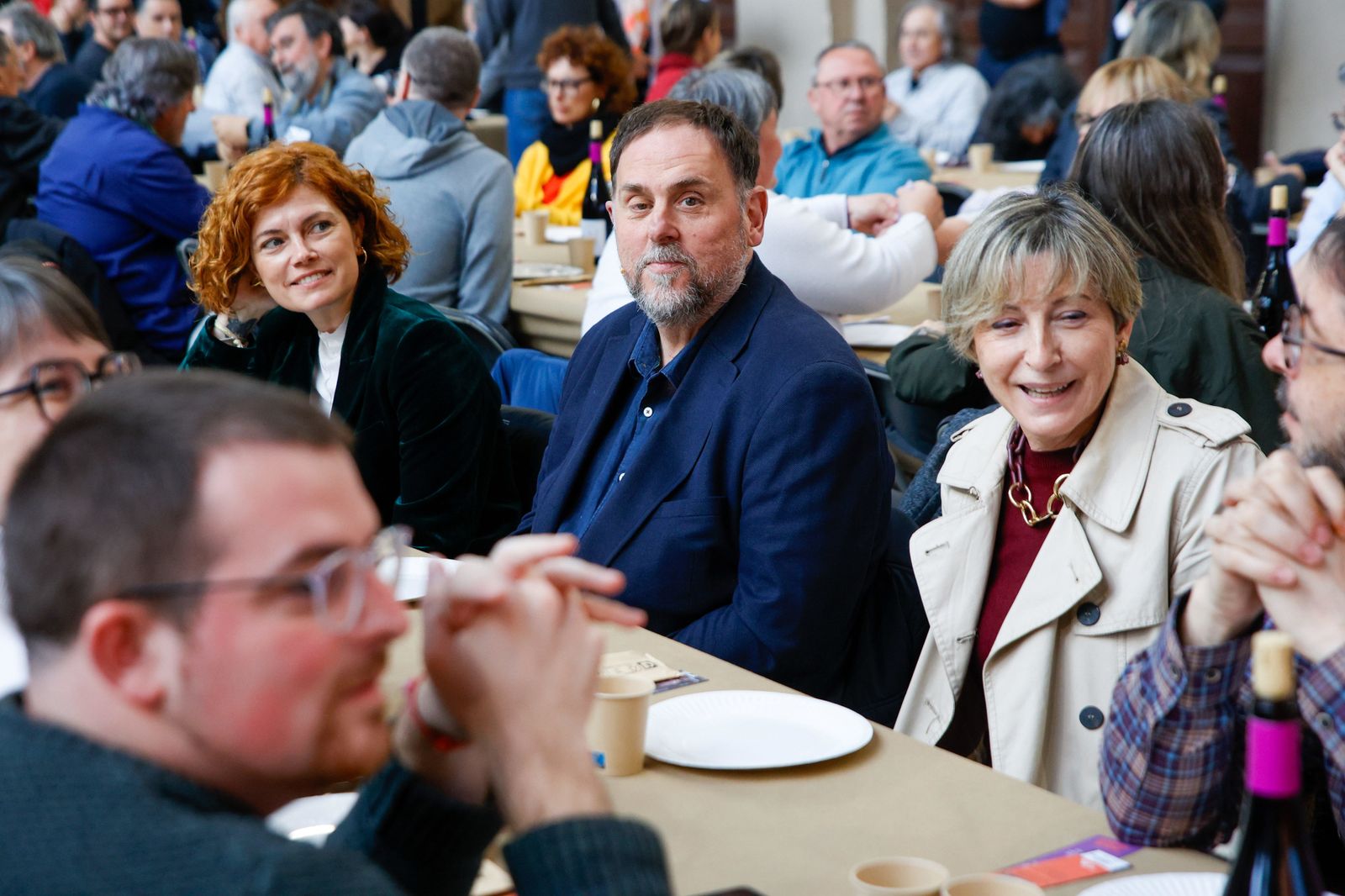 Archivo - La secretaria general, Elisenda Alamany; el presidente de ERC, Oriol Junqueras, y la vicepresidenta del Parlament, Alba Vergés, en una imagen de archivo