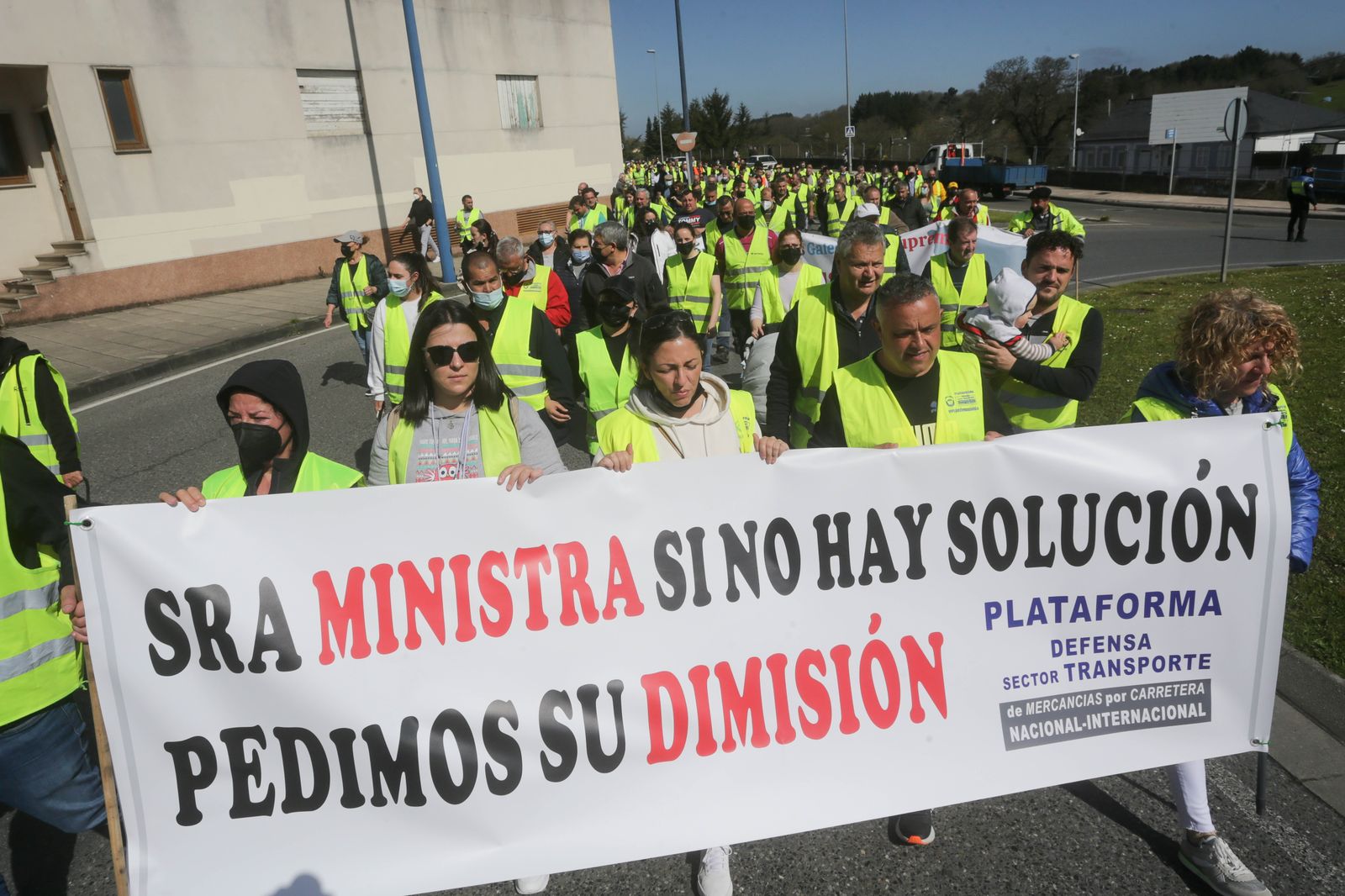 Transportistas manifestándose